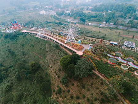A tourist destination resembling a castle located in a mountainous area of Bandung, offering...