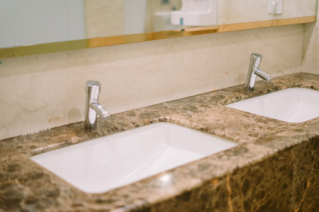 Elegant luxury hand-washing station with a modern design and high-quality finishes.