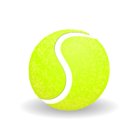 Tennis ball isolated on white background の写真素材