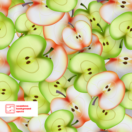 Slice of Apple. Seamless Pattern. のイラスト素材
