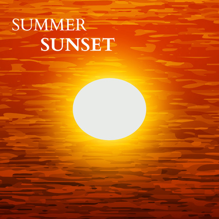 Abstract Hot Summer Sunset Background. Vector illustrationのイラスト素材