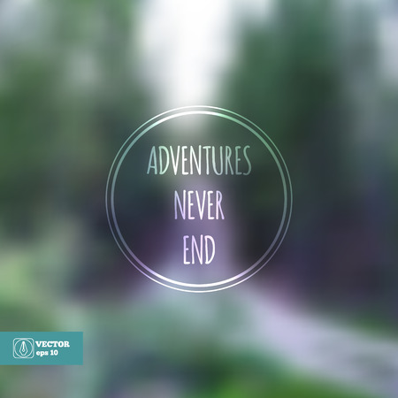 Vector Web and Mobile Interface Template. Corporate website design. Minimalistic backdrop. Editable.Blurred Background. Adventures never end. Vector illustrationのイラスト素材