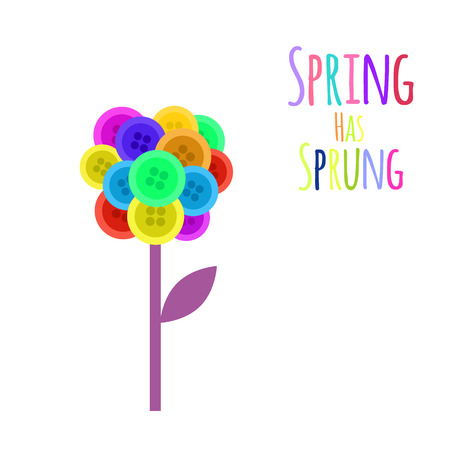 Abctract buttons flower. Spring has sprung. Vector illustrationのイラスト素材