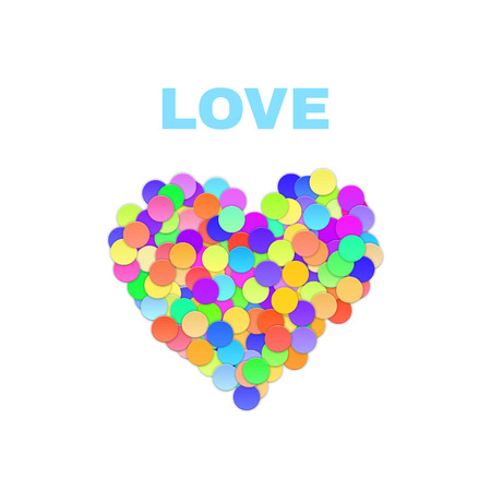 Colorful Confetti Heart. Valentine Day. Vector illustrationのイラスト素材