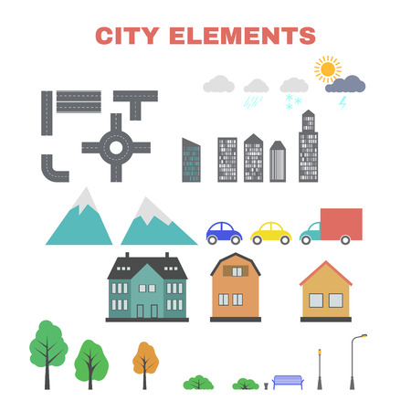 City elements for creating your map. Vector illustrationのイラスト素材