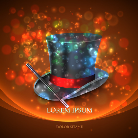 Magician Top Hat with magic particles. Vector illustrationのイラスト素材
