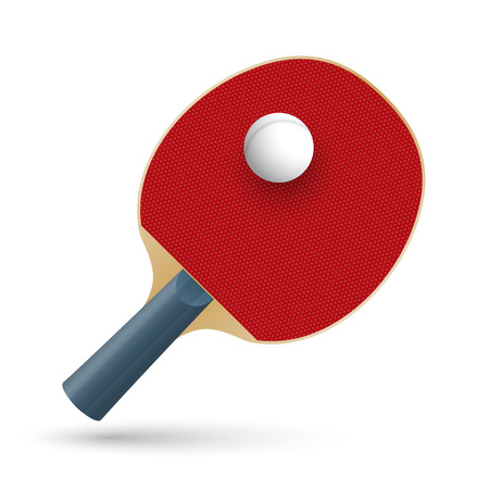 Racket for playing table tennis isolated on white background. Vector illustrationのイラスト素材