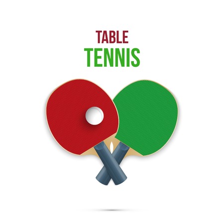 Two rackets for playing table tennis isolated on white background. Vector illustrationのイラスト素材