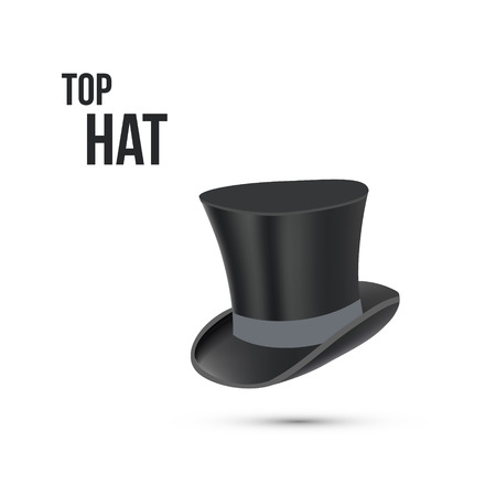 Top Hat isolated on white. Vector illustrationのイラスト素材