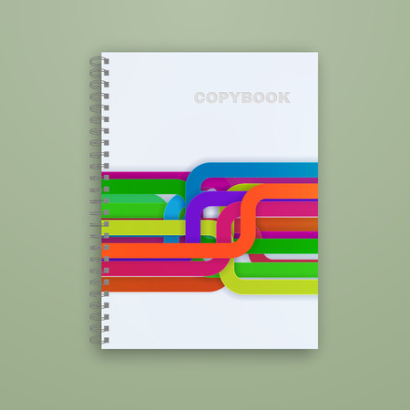Copybook isolated on green background. Vector illustrationのイラスト素材