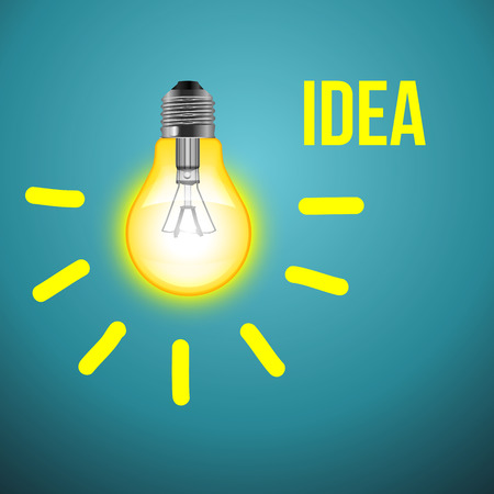 Light bulb on blue background. Vector illustrationのイラスト素材