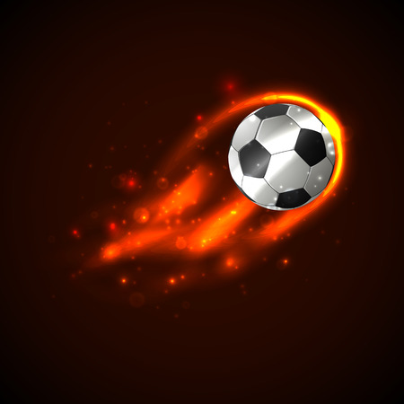 Soccer ball on fire with particles. Vector illustrationのイラスト素材