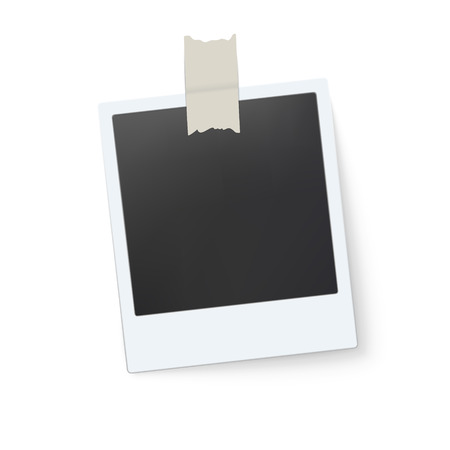 Blank retro photo frame isolated on white background. Vector illustrationのイラスト素材