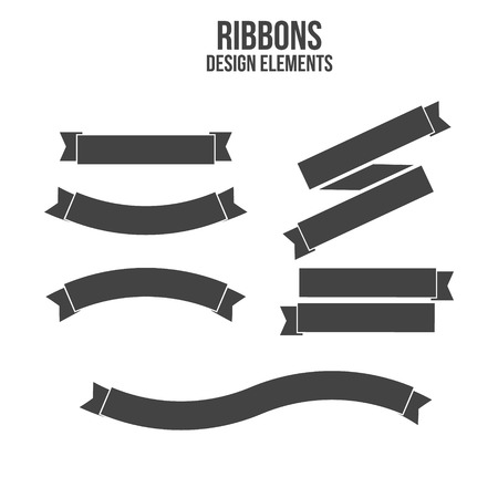 Set of Ribbons Design elements. Vector illustrationのイラスト素材