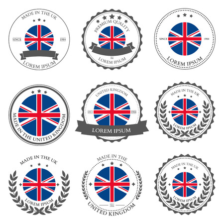 Made in the UK, seals, badges. Vector illustrationのイラスト素材