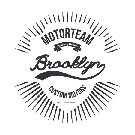 Motorteam Brooklyn. T-shirt graphic isolated. Vector illustrationのイラスト素材