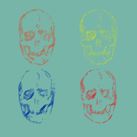 Set of Skulls isolated on background vector illustrationのイラスト素材