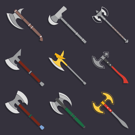 Axes and battle axes Collection vector illustrationのイラスト素材