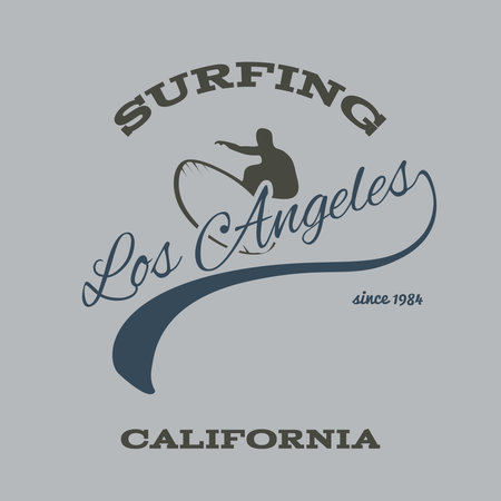 surfing typography, t-shirt graphics print, vectors illustrationのイラスト素材