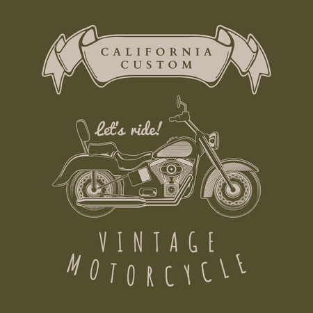 Motorcycle vintage graphics, t-shirt typography, Vintage vector illustrationのイラスト素材