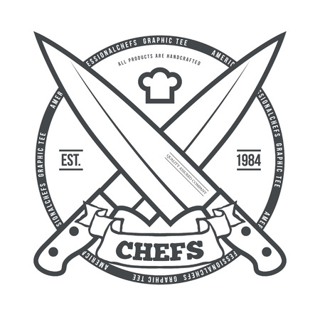 Chefs Vintage T-shirt graphics print vector illustrationのイラスト素材