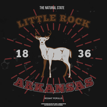 Little Rock, Arkansas. t-shirt graphic. Vector illustrationのイラスト素材