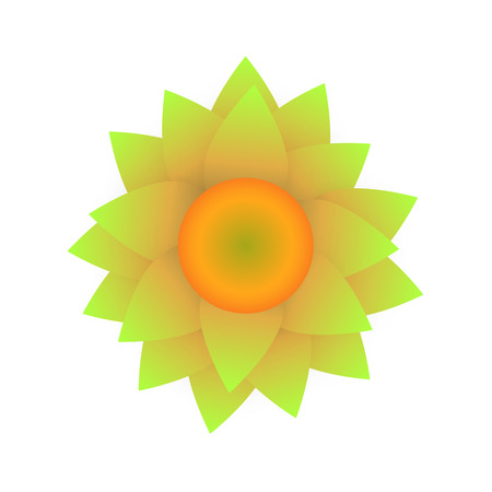 Abstract Sunflower isolated on white background vector illustrationのイラスト素材