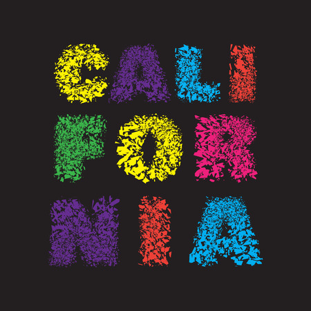 California surf typography, t-shirt graphics, vector illustrationのイラスト素材