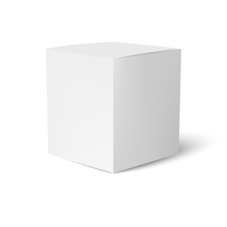 Paper or cardboard box template standing on white background. Packaging collection. Vector illustrationのイラスト素材