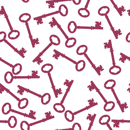 Vintage Key Silhouette Seamless Pattern Vector illustrationのイラスト素材
