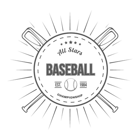 Set of vintage baseball labels and badges. Vector illustrationのイラスト素材