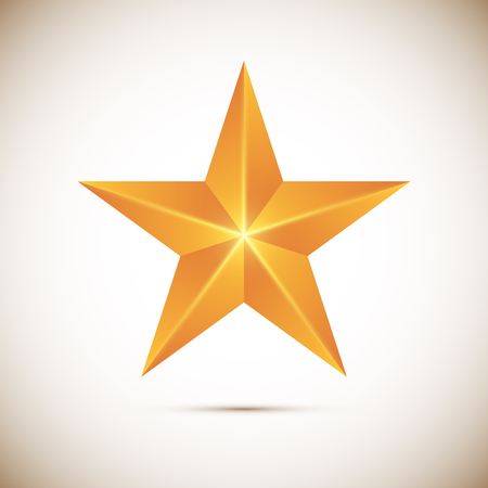 Gold star Vector illustration isolated on white backgroundのイラスト素材