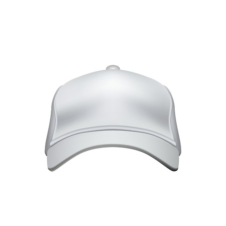 White Baseball Cap Isolated on White Background Vector illustrationのイラスト素材