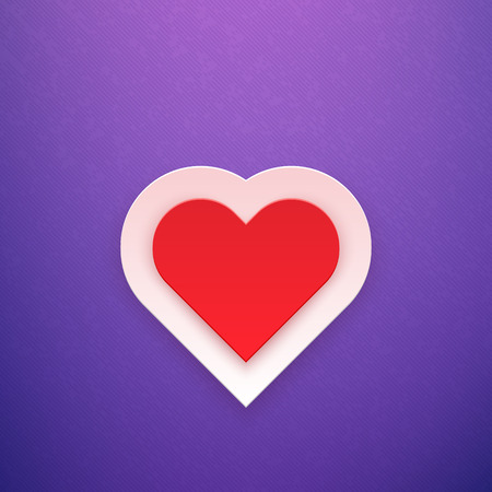 Red Heart on Purple Background Vector Illustrationのイラスト素材