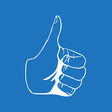 Hand Drawn Thumbs up isolated on white background Vector illustrationのイラスト素材