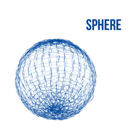 Sphere from lines. Wireframe mesh polygonal element. Vector Illustration EPS10のイラスト素材