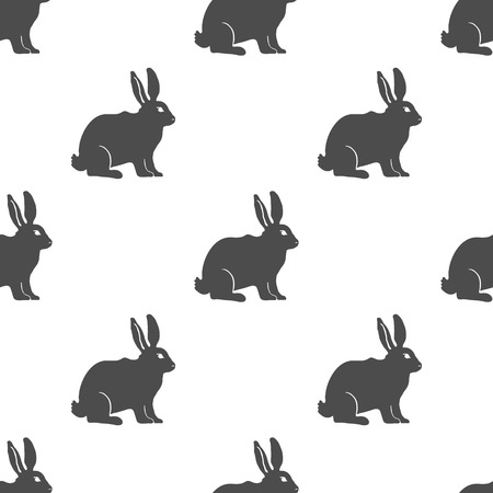 Hare or Rabbit silhouette seamless pattern. Vector Illustrationの写真素材