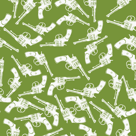 Hand Drawn Revolver Gun Seamless Pattern illustrationの写真素材