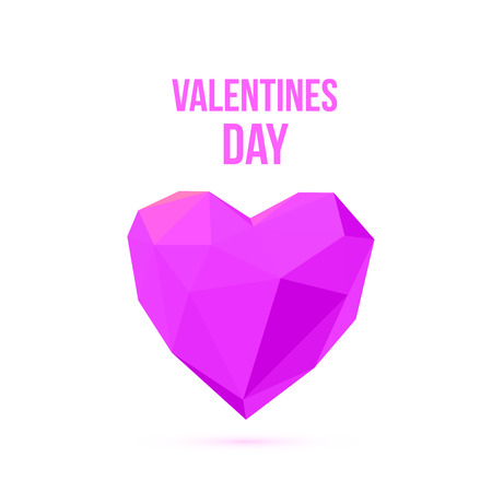 Polygonal heart. Low poly, valentines day Vector illustrationのイラスト素材