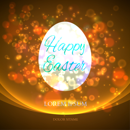 Easter Egg Isolated on yellow background Vector illustrationのイラスト素材
