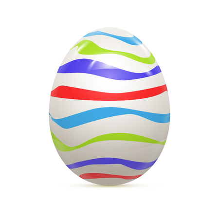 Easter Egg with Pattern Isolated on White Vector illustrationのイラスト素材
