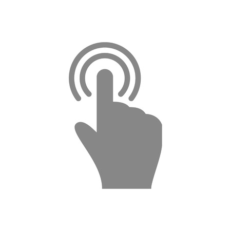 Hand touch and tap gesture line art icon for apps and websites Vectorのイラスト素材