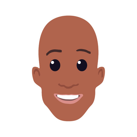 Cartoon African-american male face. Vector illustrationのイラスト素材