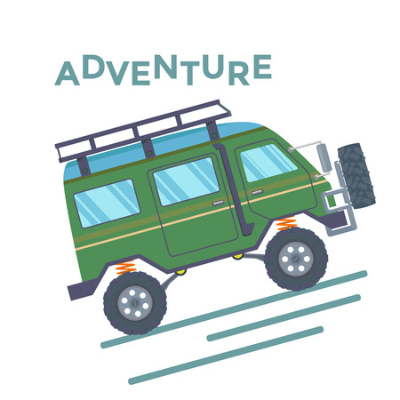 Off-road Vehicle Van with mud tire.のイラスト素材