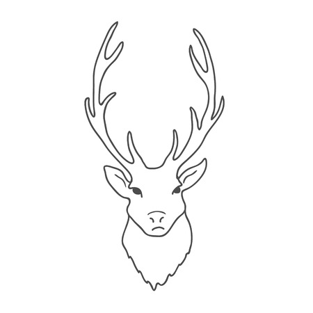Deer Head isolated on white background. Vector illustrationのイラスト素材