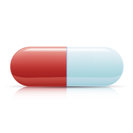 Medical Pill isolated on white background. Vector illustrationのイラスト素材