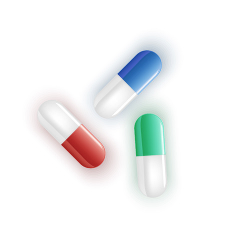 Medical Pills isolated on white background. Vector illustrationのイラスト素材