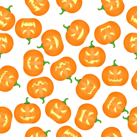 Halloween Pumkins Seamless Pattern Background. Vector illustrationのイラスト素材