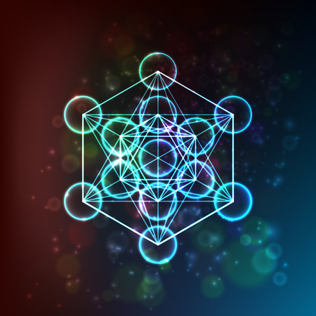 Flower of Life. Sacred Geometry. Symbol of Harmony and Balance. Vector illustrationのイラスト素材
