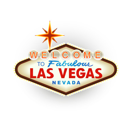 Classic retro Welcome to Las Vegas sign. Vector illustrationのイラスト素材
